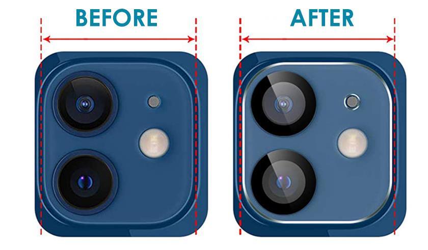 iPhone12 ProMax カメラレンズ 遮光リングタイプ ガラス フィルム カメラレンズ　3D フルカバー　保護ガラスプロテクター