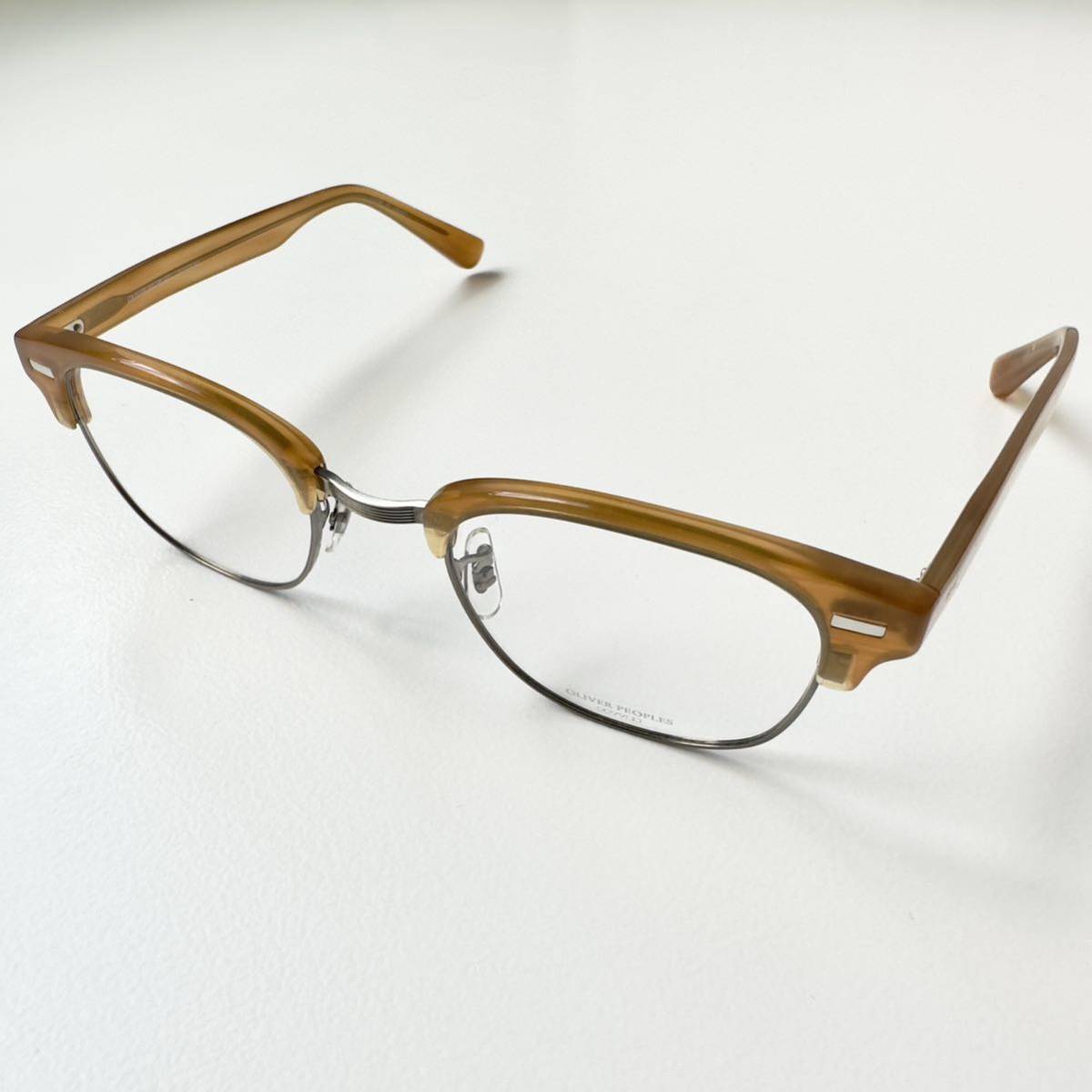 廃盤デッドストック 未使用展示品 OLIVER PEOPLES オリバーピープルズ BALEN バーレン サーモント ブロー セルフレーム 飴色 日本製_画像3