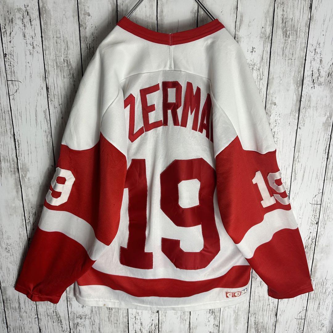 NHL DETROIT RED WINGS ホッケーシャツ ゲームシャツ 刺繍-