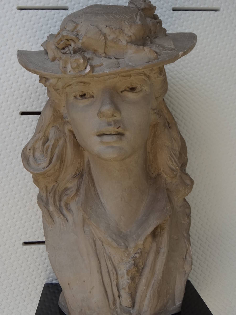 Auguste Rodin オーギュスト ロダン 花飾りのある帽子をかぶった少女 石膏像 / カミーユ クローデル ダイアナ 考える人 地獄の門 彫刻 作品_画像1
