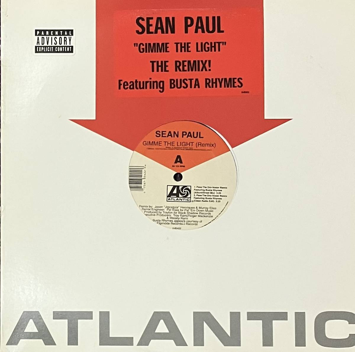 [ 12 / レコード ] Sean Paul Featuring Busta Rhymes / Gimme The Light (The Remix!) ( Reggae / Dancehall / Hip Hop ) Atlantic レゲエ_画像1