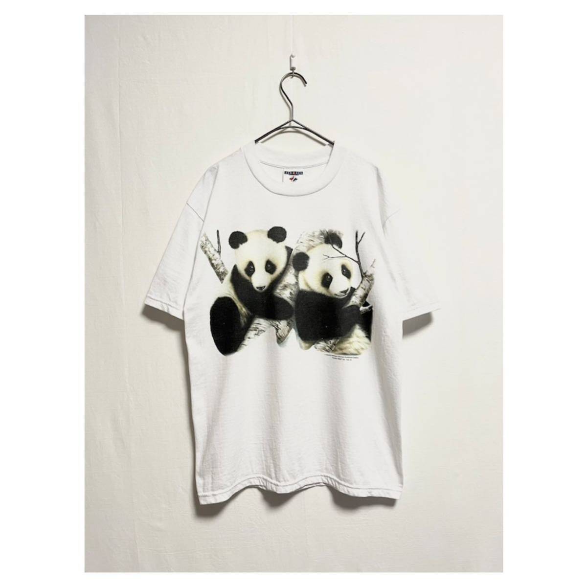 90's panda print animal T-shirt プリントTシャツ