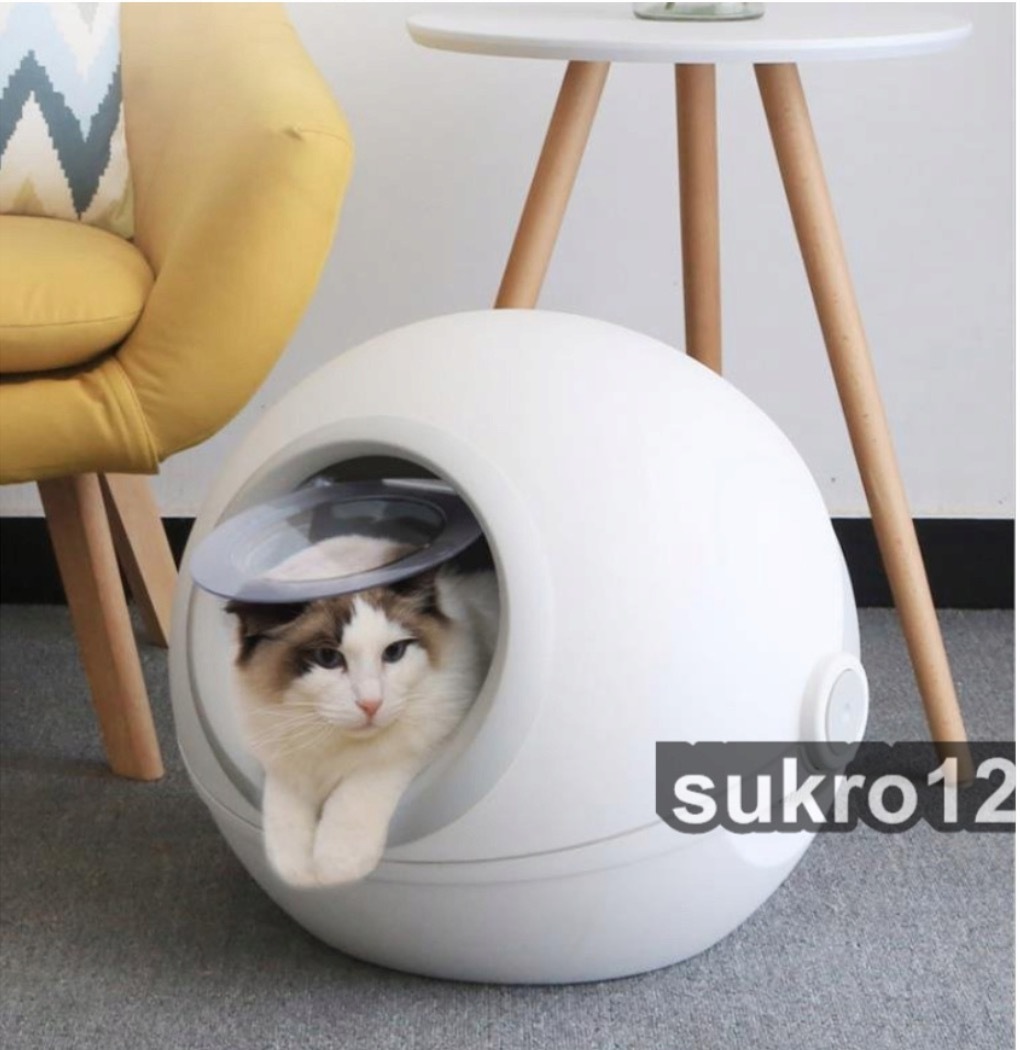 美品 猫 トイレ 猫 トイレ 大型 ドーム 完全密閉型丸猫 トイレ、防滴 脱臭機能付き 取り外し可能_画像1