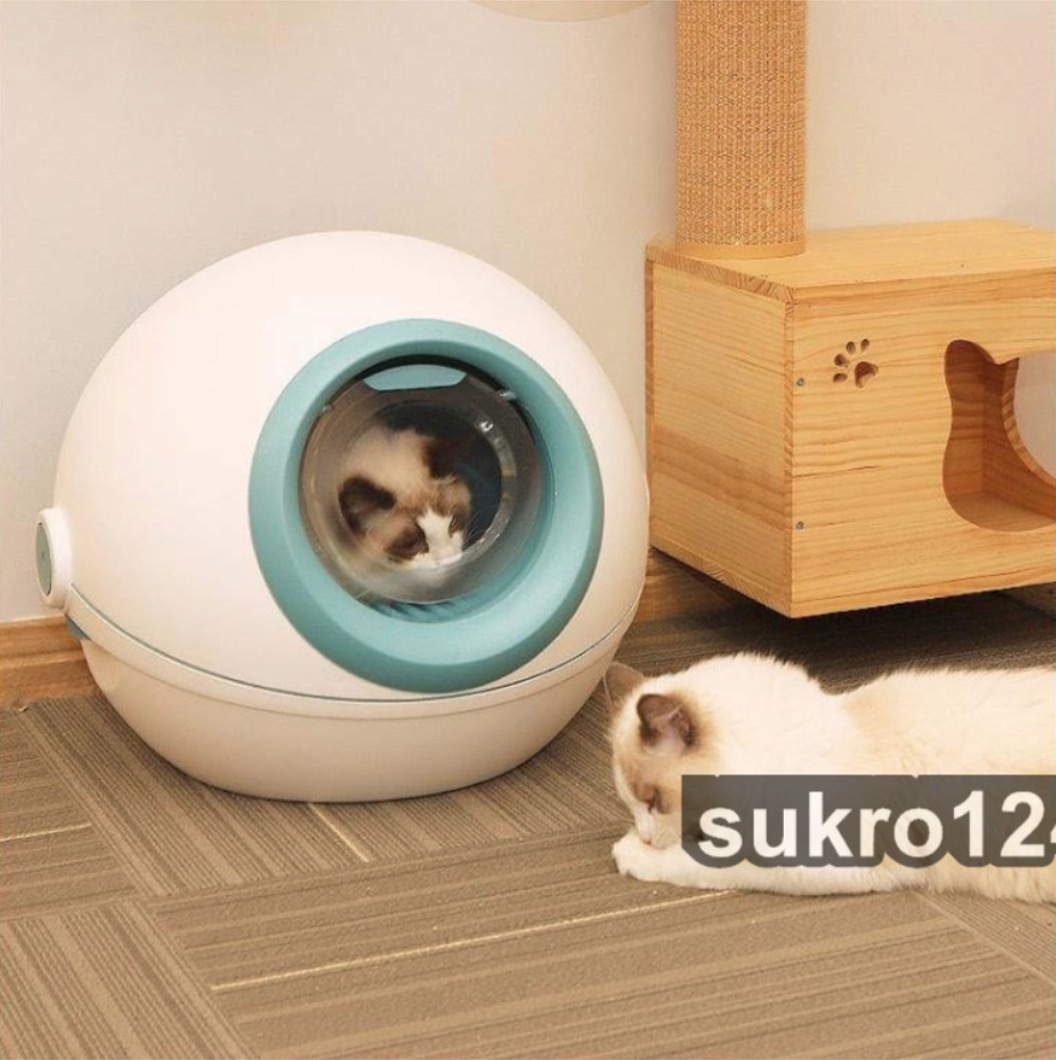 美品 猫 トイレ 猫 トイレ 大型 ドーム 完全密閉型丸猫 トイレ、防滴 脱臭機能付き 取り外し可能_画像5