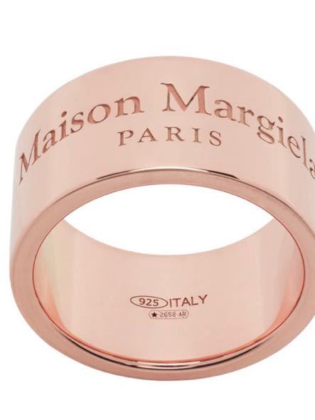 3新品 メゾンマルジェラ ブランドロゴ リング 指輪 ローズ ゴールド 23SS 3 11号 Maison Margiela 11 レディース  シルバー製 アクセサリー