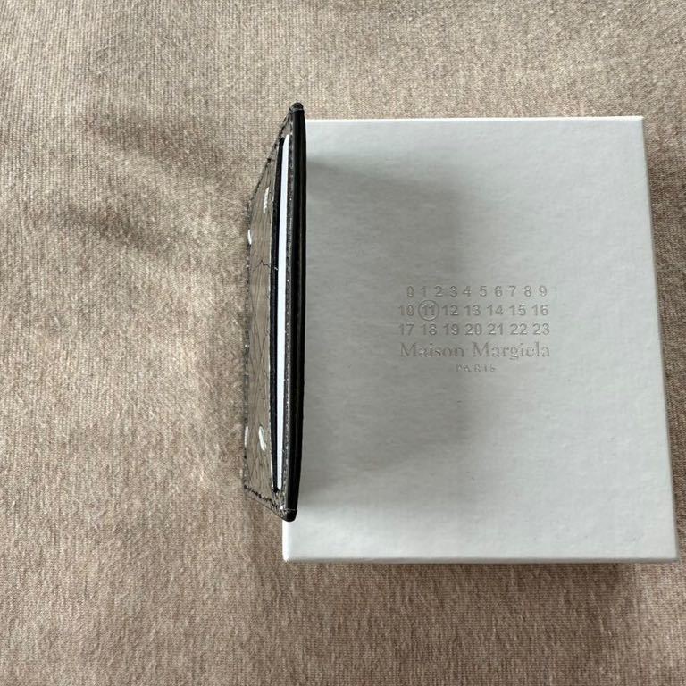 新品 メゾンマルジェラ ブロークンミラー レザー カードケース 財布 4ステッチ パスケース 22AW Maison Margiela 11 メンズ  シルバー