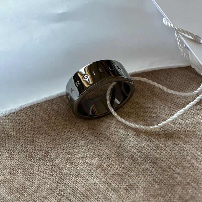 4新品 メゾンマルジェラ MM6 ブランドロゴ リング ダークシルバー 指輪 