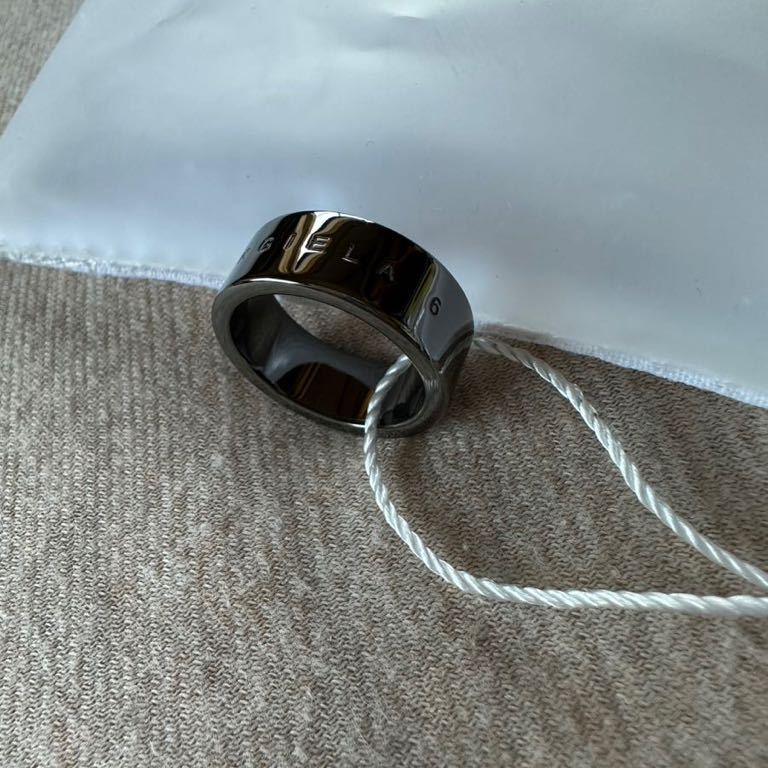 4新品 メゾンマルジェラ MM6 ブランドロゴ リング ダークシルバー 指輪 
