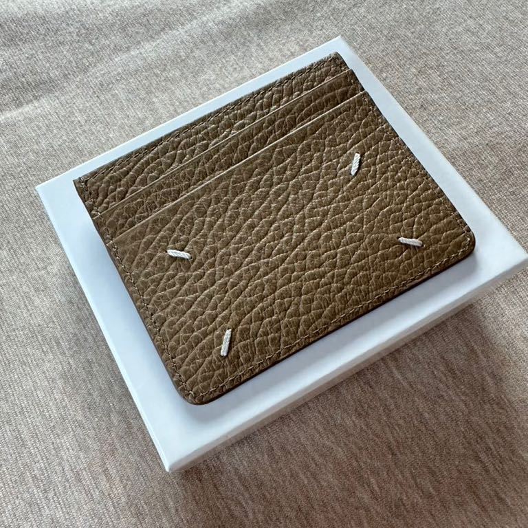 新品 メゾンマルジェラ 4ステッチ グレインレザー カードケース 財布 シャモア 23SS Maison Margiela 11 メンズ レディース パスケース