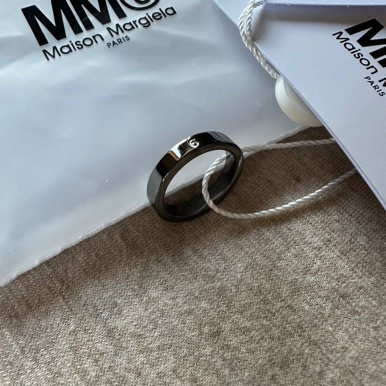 5新品 メゾンマルジェラ MM6 ナンバリング ロゴ リング ダークシルバー 23SS size 5 14号 Maison Margiela 6レディース 指輪 アクセサリー