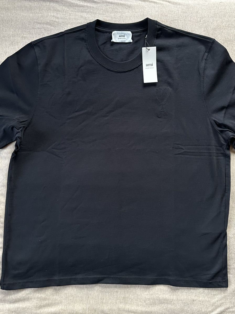 黒XXL新品 AMI Paris グラフィック ロゴ Tシャツ 黒 アミ パリス メンズ ami alexandre mattiussi 半袖  カットソー オールブラック