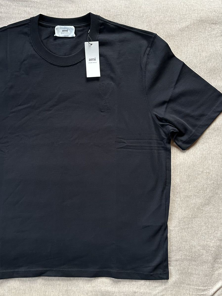 黒XXL新品 AMI Paris グラフィック ロゴ Tシャツ 黒 アミ パリス メンズ ami alexandre mattiussi 半袖  カットソー オールブラック