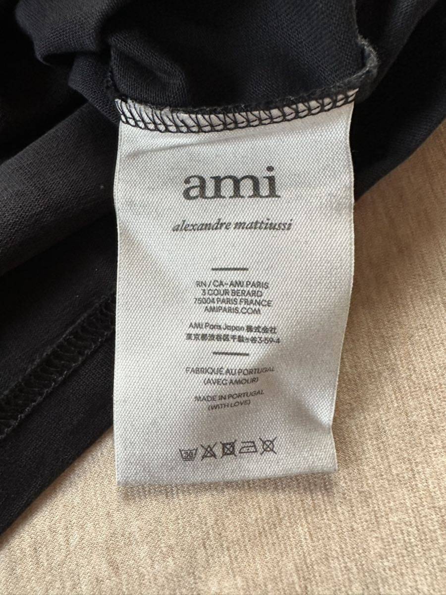 黒XXL新品 AMI Paris ビッグ グラフィック ロゴ Tシャツ 黒 アミ パリス メンズ ami alexandre mattiussi 半袖 カットソー オールブラック