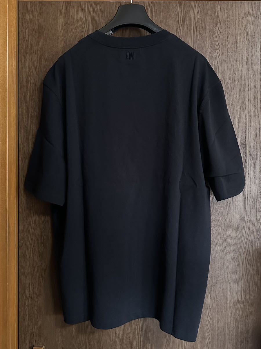 黒XXL新品 AMI Paris ビッグ グラフィック ロゴ Tシャツ 黒 アミ パリス メンズ ami alexandre mattiussi 半袖 カットソー オールブラック