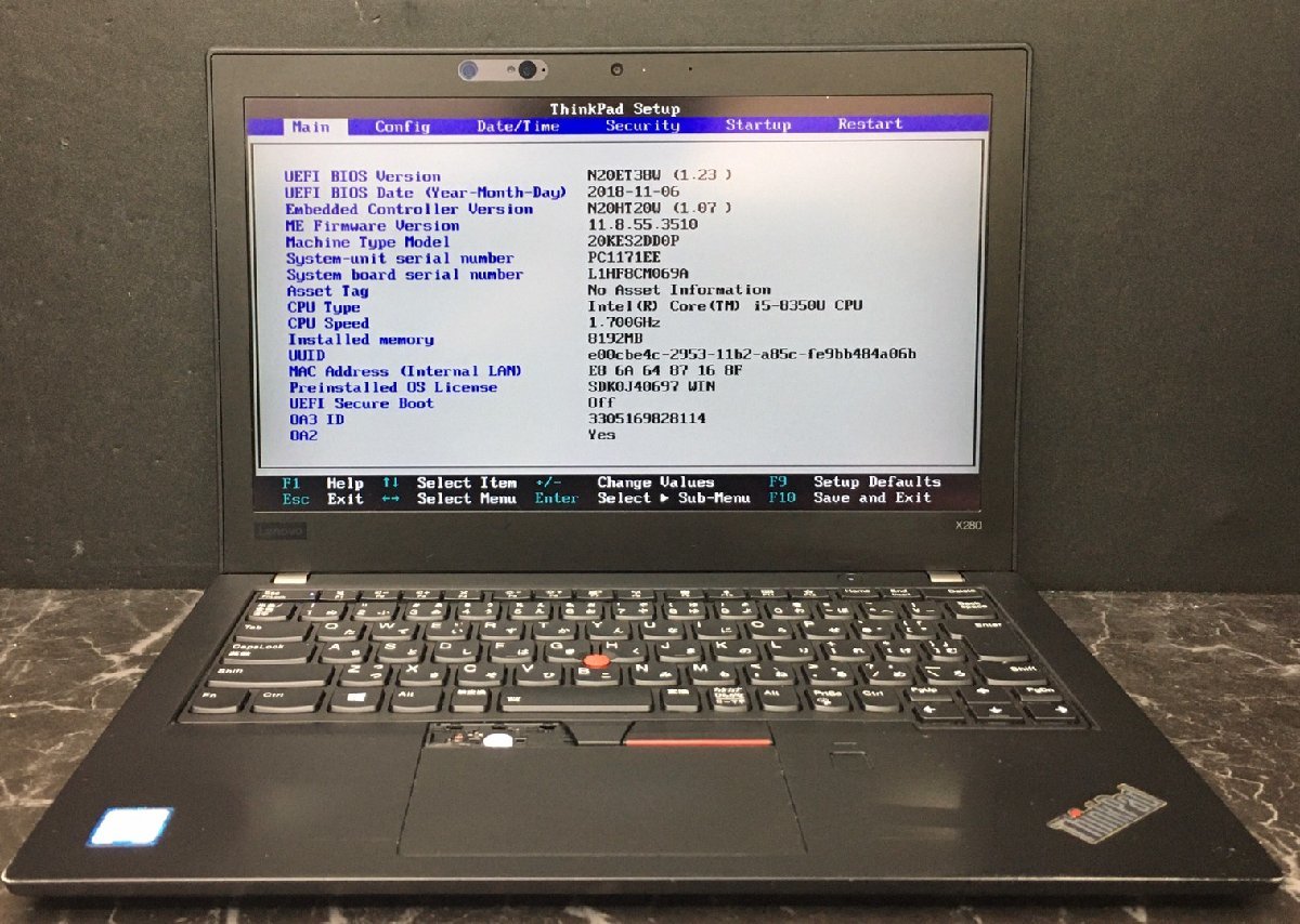 Lenovo ThinkPad X280 | Core i5 第8世代-