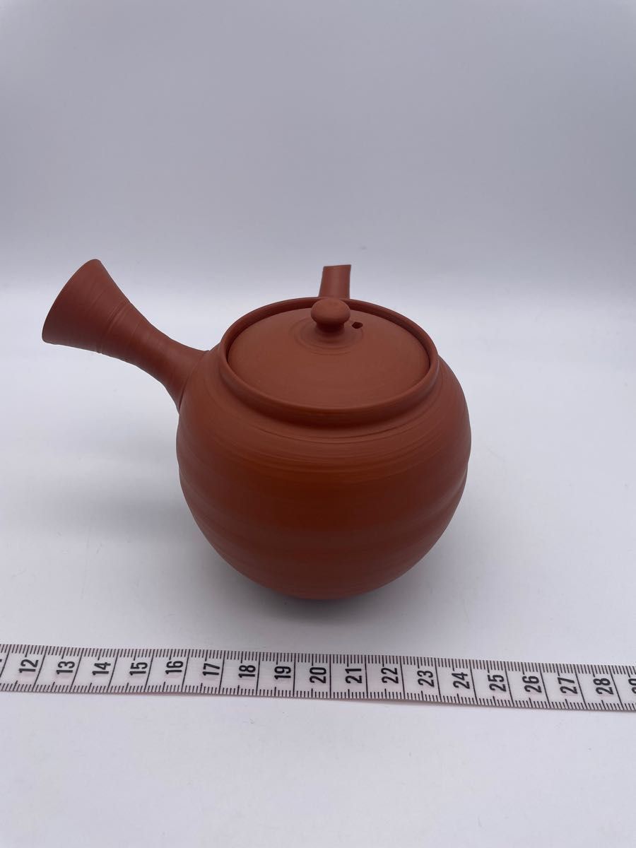 新品未使用　村越風月作 常滑焼 朱泥茶器急須セット 共箱・共布付き