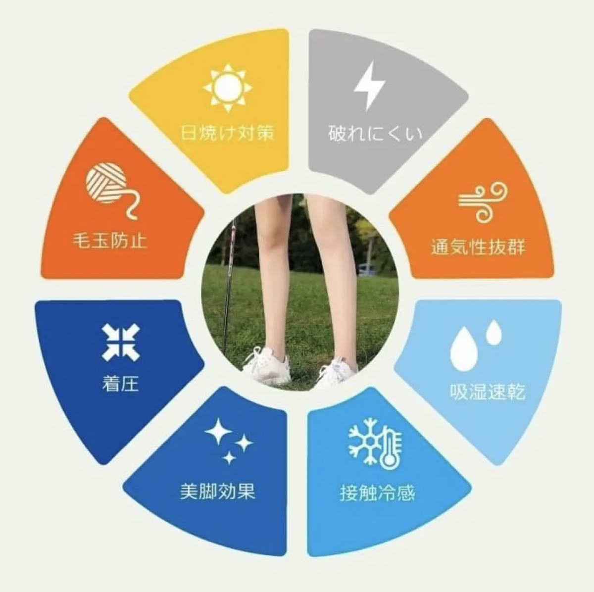 ゴルフ ストッキング ウェア UVカット ２枚組 日焼け防止 紫外線対策 韓国 スポーツ 美脚 レギンス ソックス 靴下 即日発送_画像6