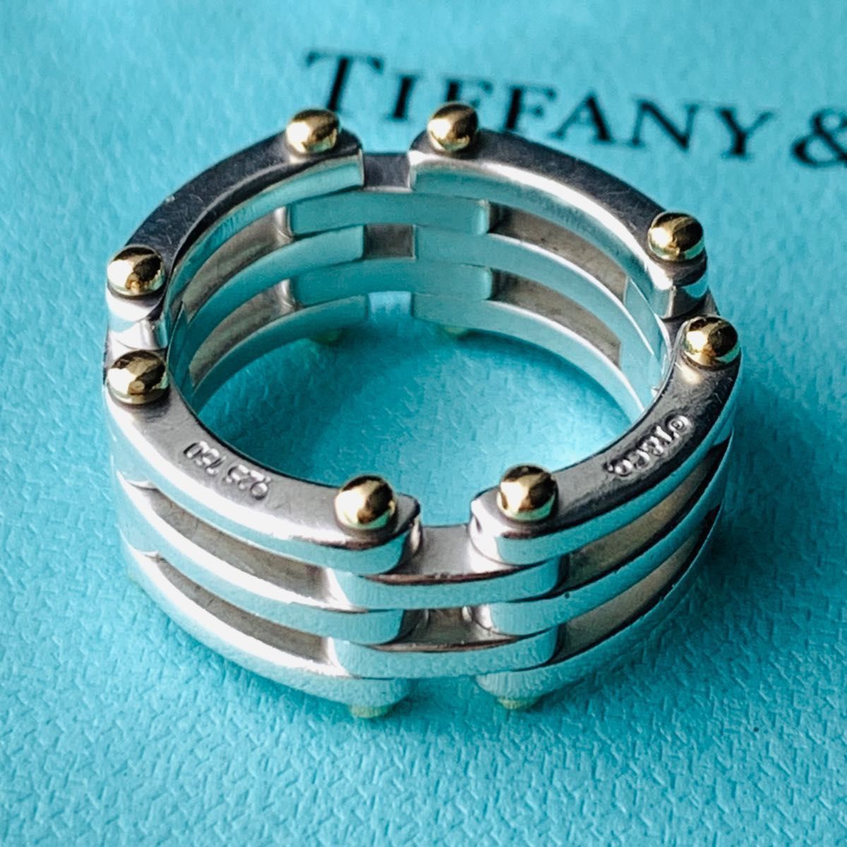 希少 Tiffany ティファニー ゲート リング 925 750 コンビネーション