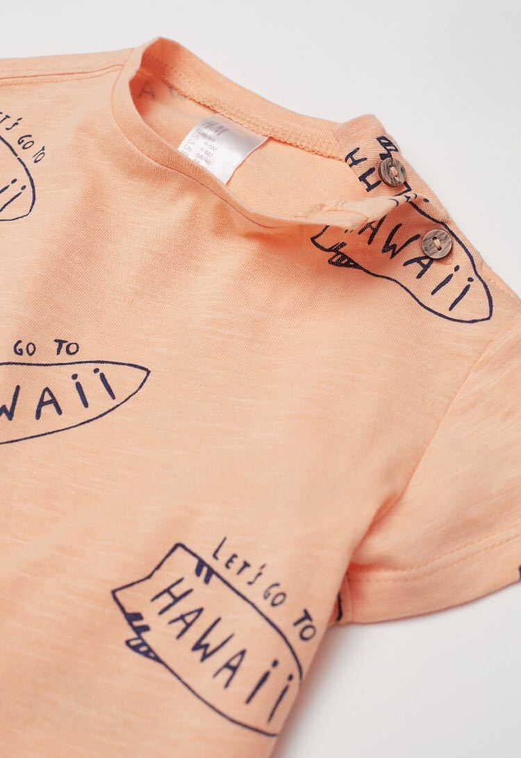  нынешний полная распродажа H&M baby Kids aro - Гаваи рисунок футболка orange Surf серия 