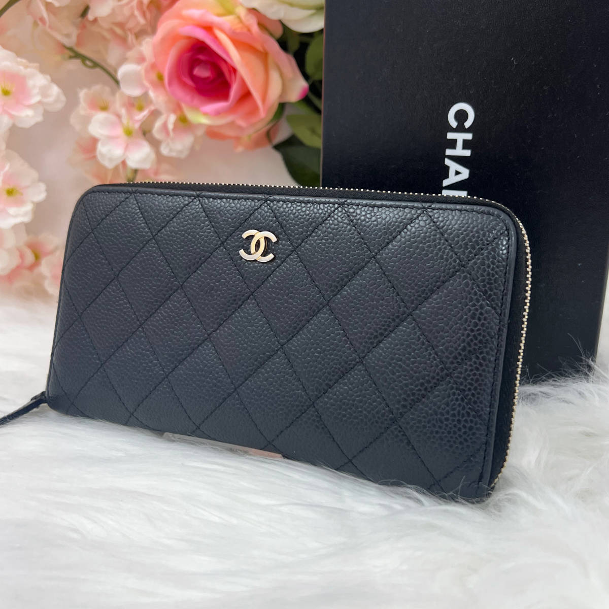 1円スタート 美品 シャネル CHANEL キャビアスキン マトラッセ