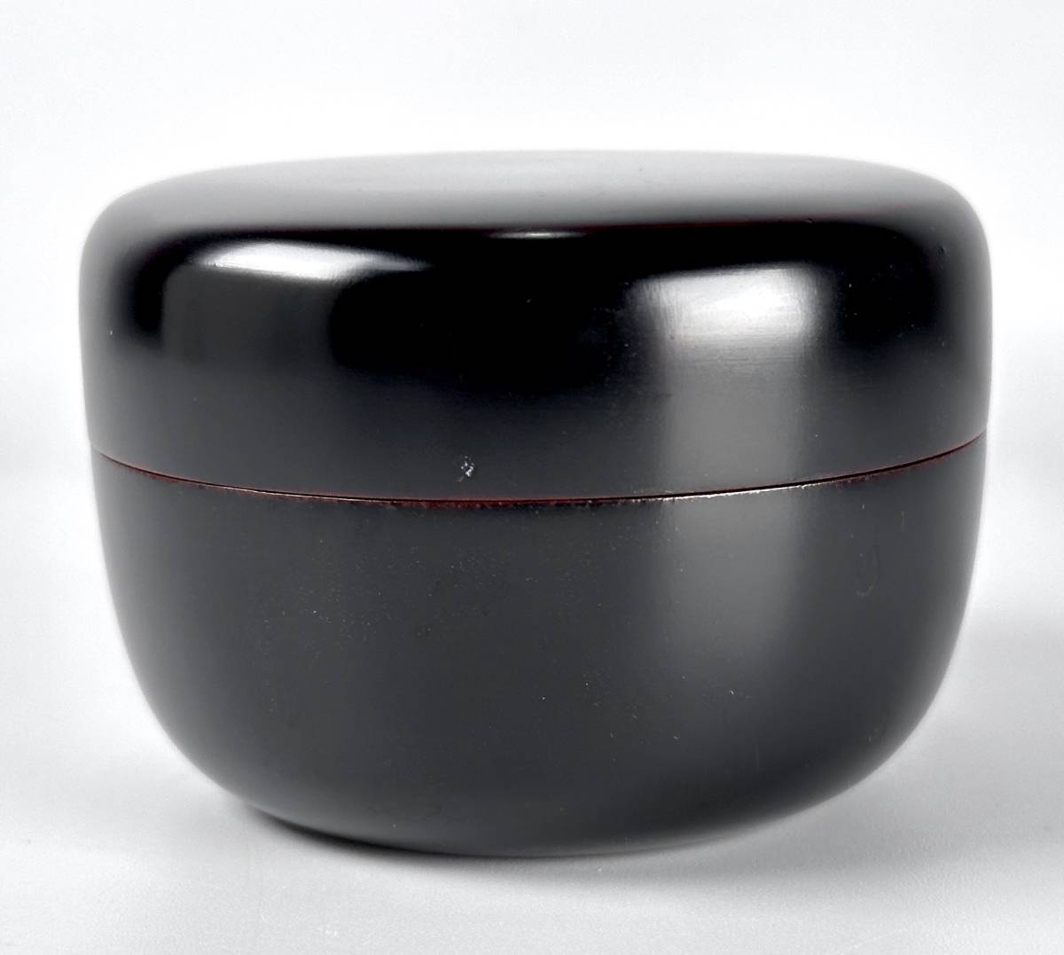 昭和ビンテージ　黒漆　棗　 本木漆芸　茶道具　茶入　直径6.5cm 高さ5cm_画像4