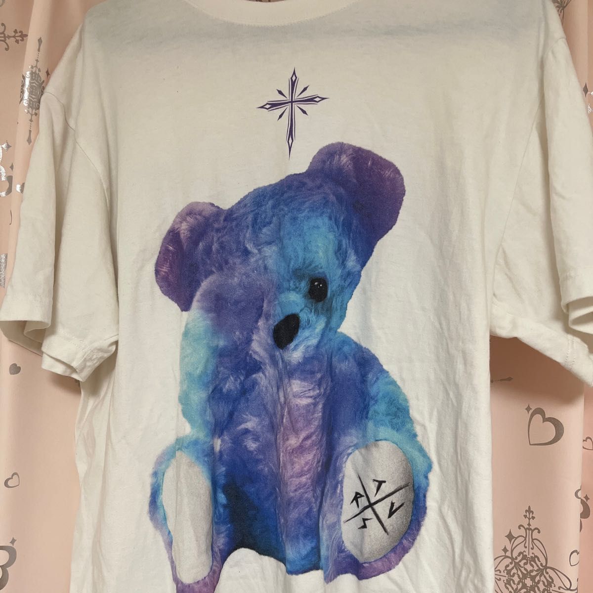 TRAVAS TOKYO furry bear クマ Tシャツ ブラック ブルー-