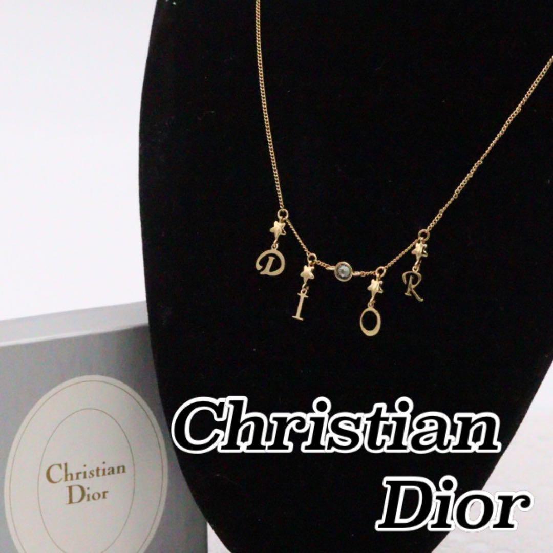 【ヴィンテージ　超美品】Dior ディオール　ネックレス　ラインストーン　CD