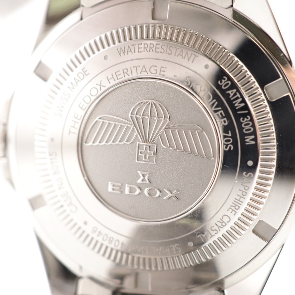 EDOX/エドックス 80115 スカイダイバー AT オートマチック 腕時計 シルバー メンズ ブランド