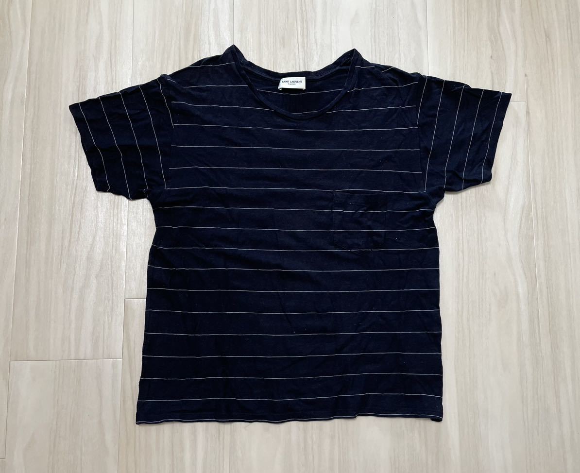 正規 Saint Laurent サンローランパリ ボーダー Tシャツ-