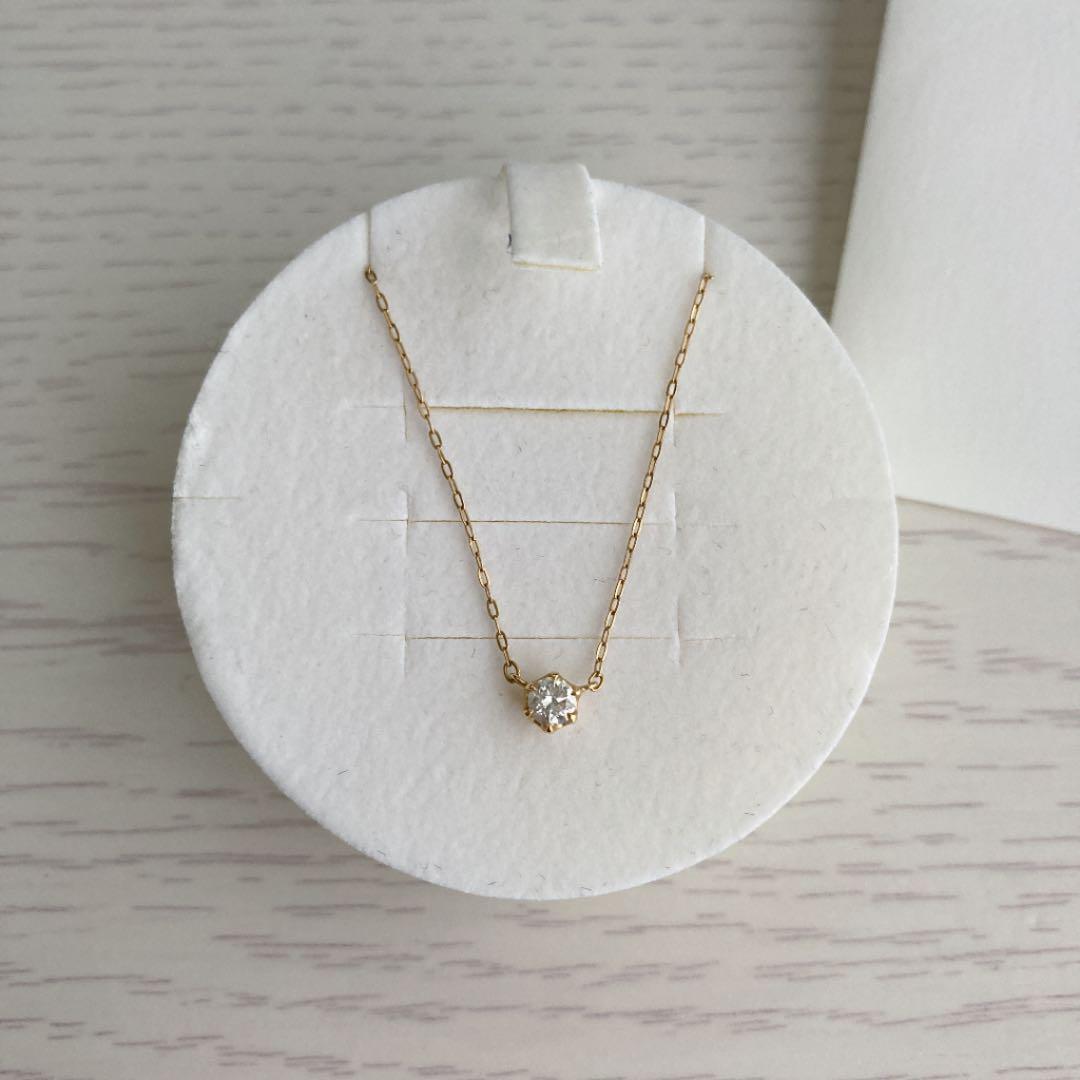ずっと気になってた 一粒ダイヤ 4℃ ネックレス 0.155ct ダイヤモンド