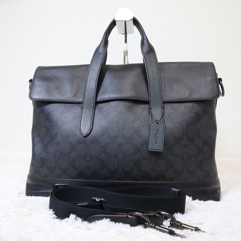 COACH コーチ ハミルトン 2way ビジネスバッグ 大容量 ショルダー付-
