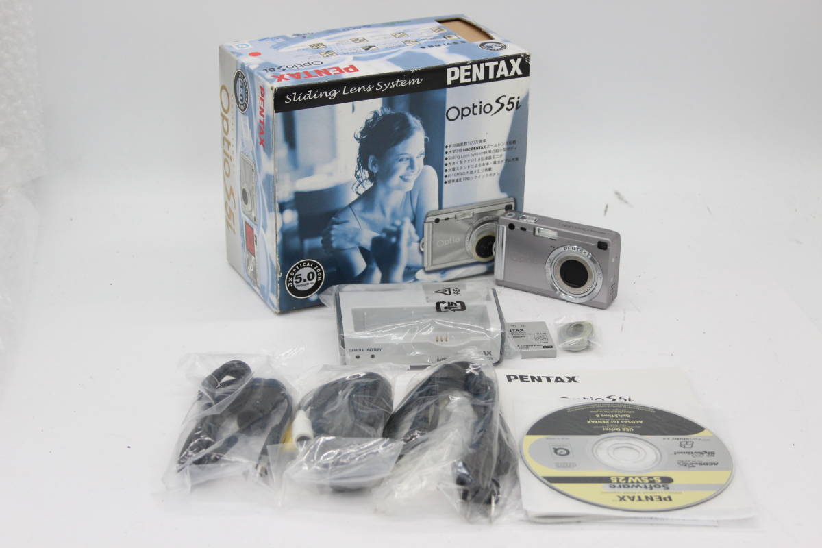 【返品保証】 【元箱付き】ペンタックス Pentax Optio S5i 3x Zoom バッテリー チャージャー付き コンパクトデジタルカメラ R C9394_画像1