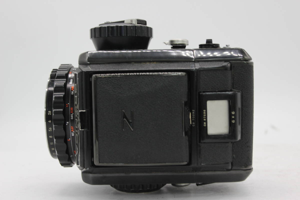 【返品保証】 ゼンザブロニカ S2 後期型 NIKKOR-P 75mm F2.8 プリズム チムニーファインダー 6×4.5 フィルムバック付き 中判カメラ C9853_画像7