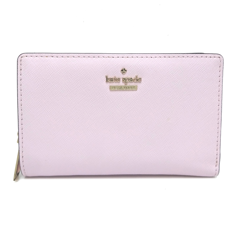 ［飯能本店］Kate Spade ケイトスペード コンパクトウォレット 二つ折り財布 レザー ピンク レディース DH76560