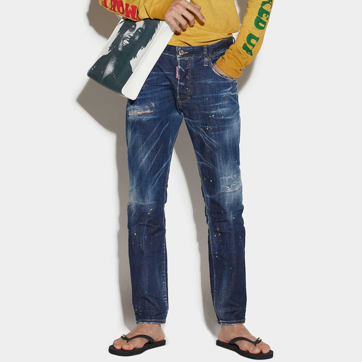 送料無料 DSQUARED2 ディースクエアード S71LB1165 S30789 インディゴ SKATER JEAN デニム ジーンズ size 50_画像2