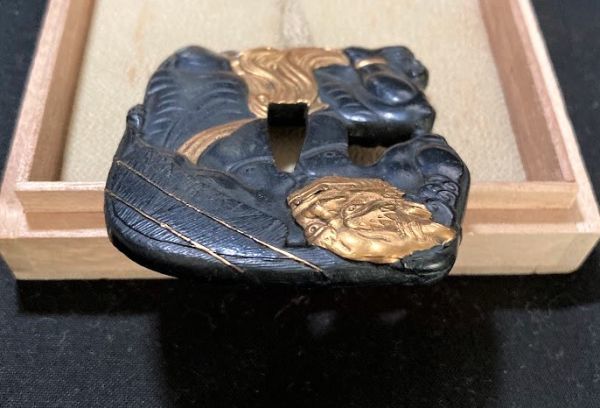 美品】鍔 銘:浜野矩随 箱付 武具 美品】鍔 銘:浜野矩随 箱付 武具