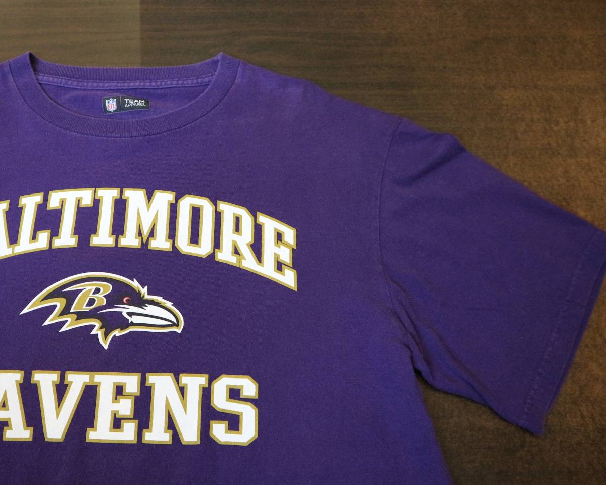 送料370円可★USA古着NFLオフィシャル★半袖プリントTシャツ★アメフトBALTIMORE RAVENSレイブンズ★コットン100％サイズL紫_画像4