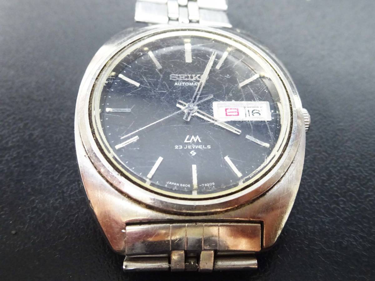 ●(KC) 動作未確認 SEIKO AUTOMATIC LM 23JEWELS セイコー オートマティック 23石 黒 メンズ 腕時計 ファッション雑貨 昭和レトロ