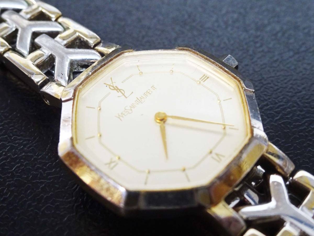 ●(KC) 動作未確認 イヴサンローラン Yves Saint Laurent 腕時計 ゴールド文字盤 レディース ファッション雑貨 コレクション_画像6