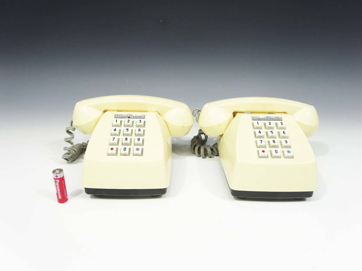 ◆(TH) 昭和レトロ雑貨 ジャンク プッシュフォン PUSHPHONE 電話機 2台 通話線 15ｍ 箱付き おもちゃ 玩具 コレクション 日本玩具協会_画像2