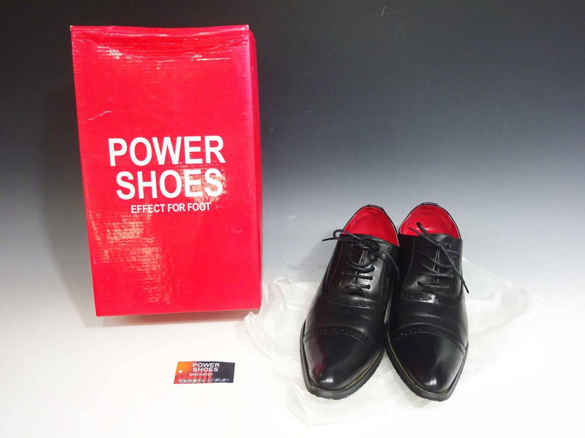 ◆(NS) POWER SHOES メンズ ビジネスシューズ 紳士靴 レザー ブラック 27.5㎝ 脚長効果 4.5㎝アップ 中国製 ファッション雑貨_画像1