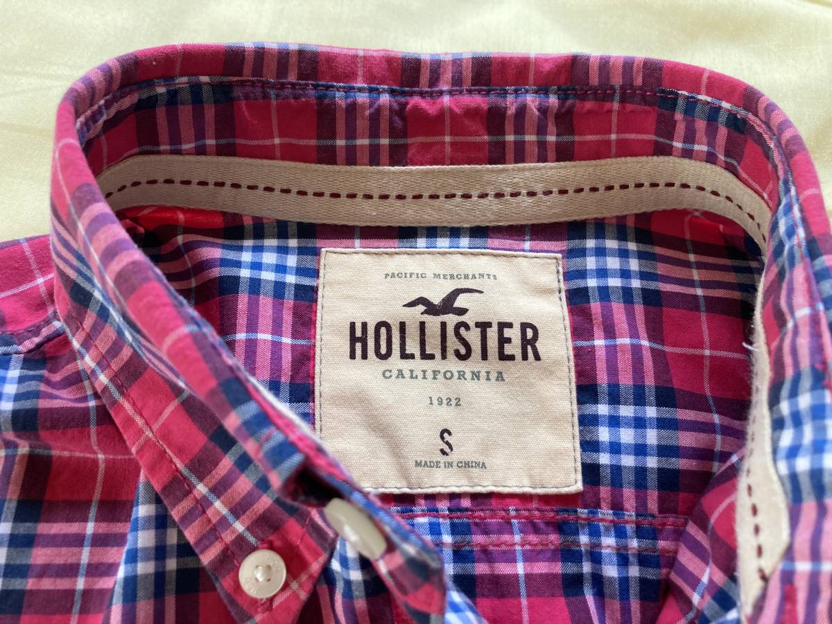  Hollister short sleeves button down shirt S size postage Y230 check pattern shirt red series 