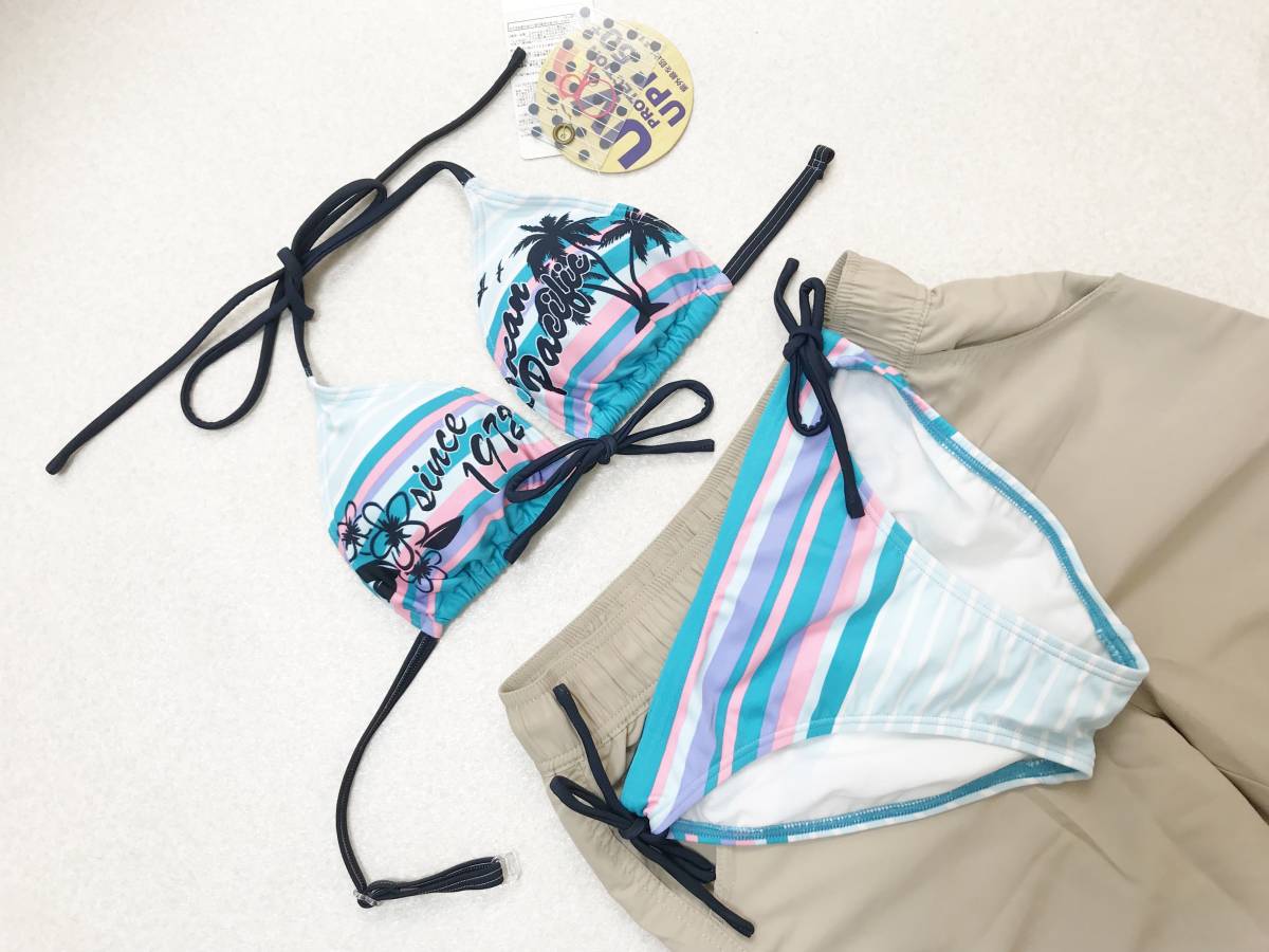 7S: Ocean Pacific [OP] soft triangle bikini +UV cut UPF50+/ Rush Guard swimsuit Parker / set board shorts :4 point swimsuit 