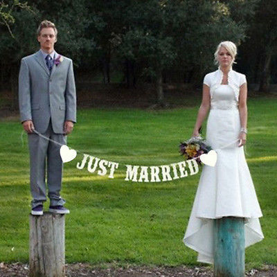 JUST MARRIED ウエディングガーランド 結婚式 二次会 パーティー フォトウェディング 前撮り の飾り付けに ハート