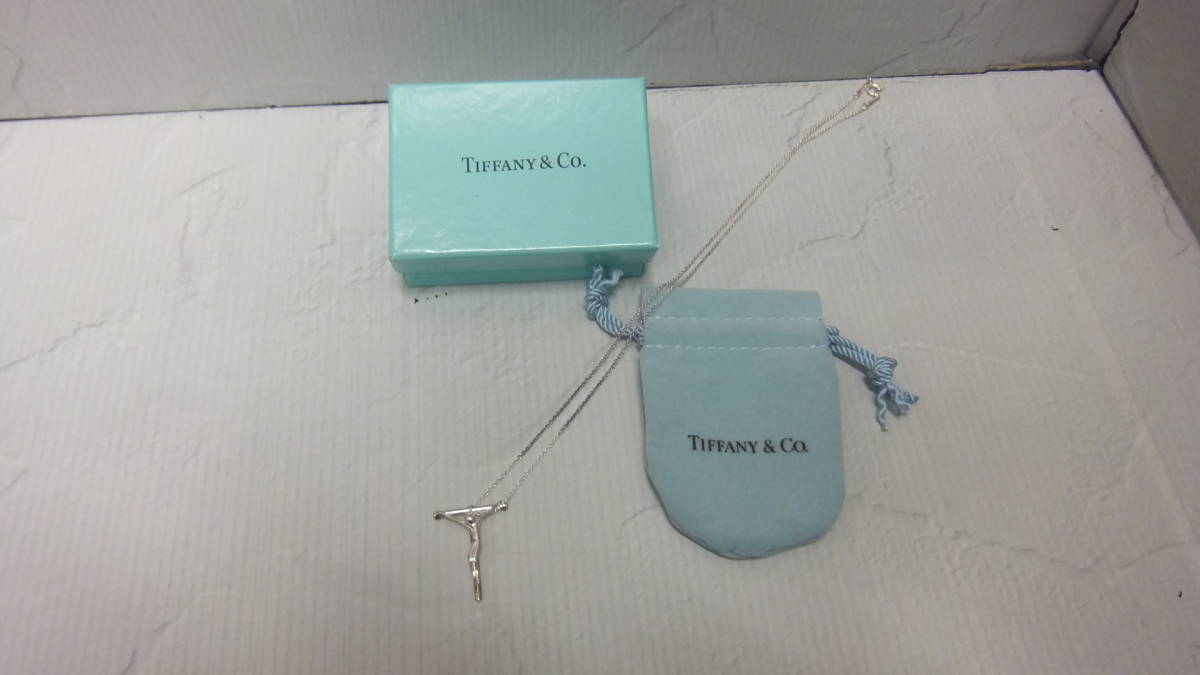 2635　【人気】Tiffany&Co. / ティファニー ロザリオ トップ クロス 十字架 SV925 シルバー アクセサリー