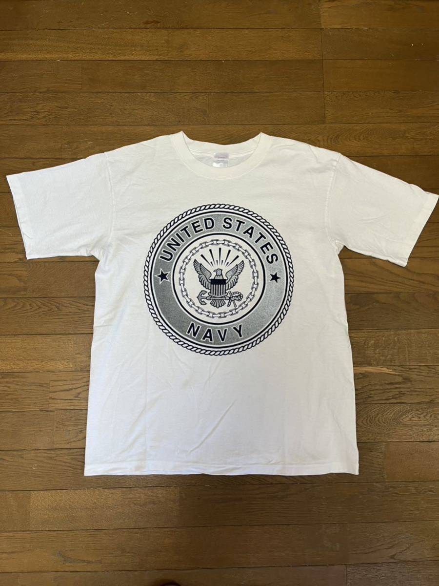 【美品sizeM】SOFFE ソフィー US NAVY プリントTシャツ ホワイト 白 アメリカ軍 ミリタリー 軍物 ネイビー 新品 リフレクター_画像1