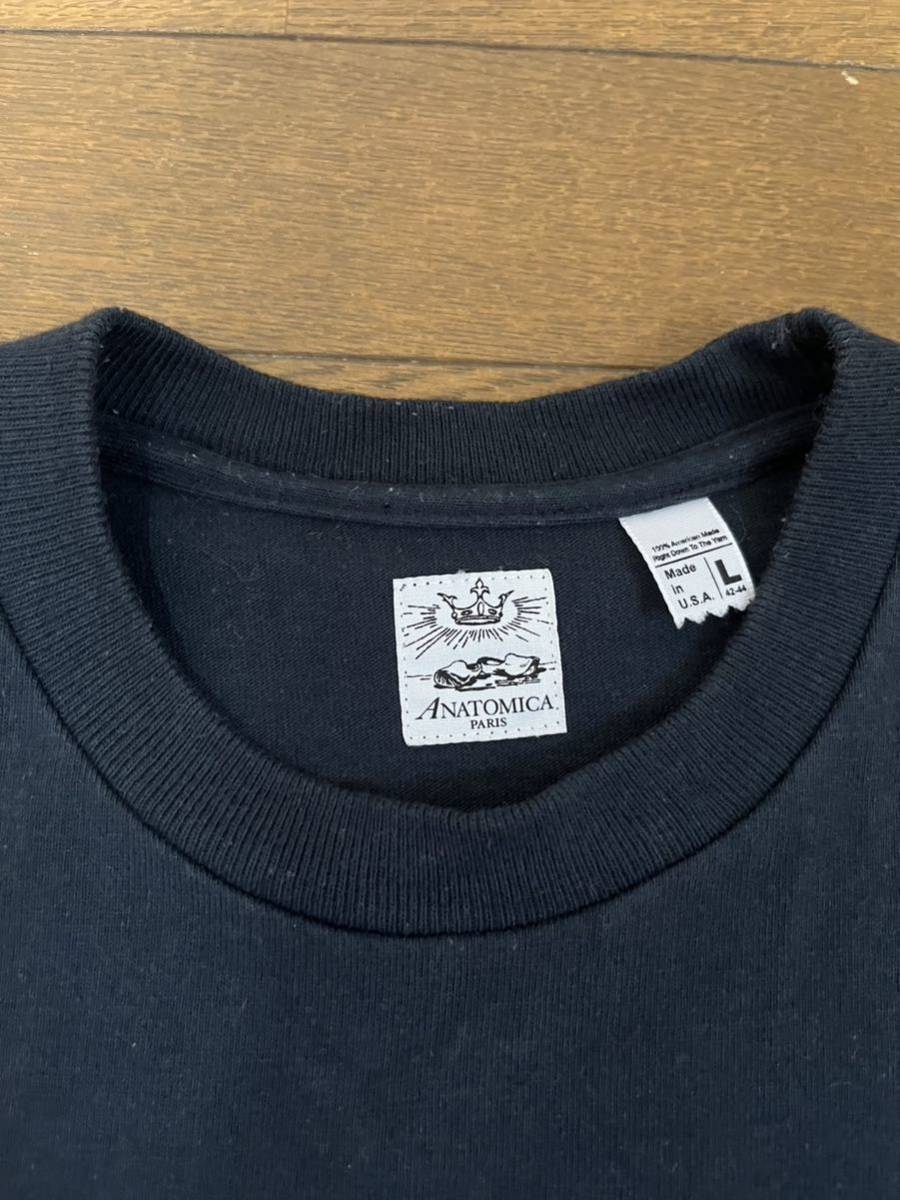 【美品sizeL】ANATOMICA POCKET TEE MADE IN USA ネイビー アナトミカ ポケットＴシャツ アメリカ製 米国製_画像2