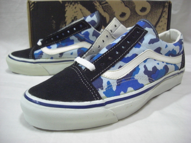 新品 DS USA製 90s VANS OLD SKOOL BLUE CAMOUFLAGE 迷彩 オールドスクール US9 (N-11-13)