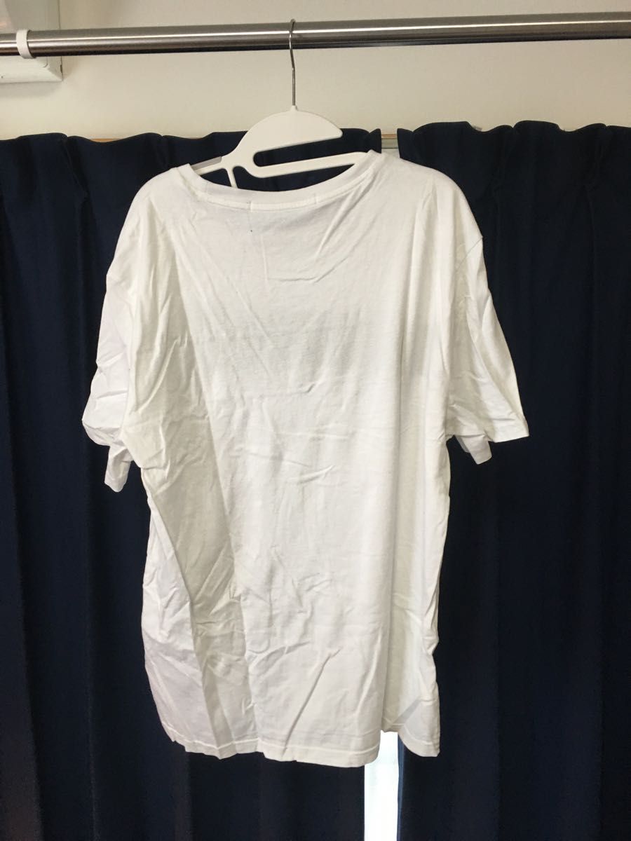 Calvin Klein Jeans　カルバンクラインジーンズ　ラインロゴTシャツ　ホワイト　Lサイズ