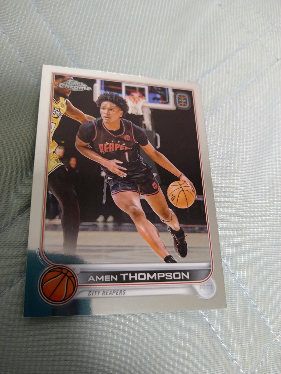 2022-23 TOPPS chrome Overtime Elite Base AMEN THOMPSON ドラフト4位指名 ヒューストン・ロケッツ_画像1